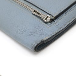 HERMES Dogon Recto Verso Long Bi-fold Wallet Togo Leather Ciel Light Blue □P Engraved