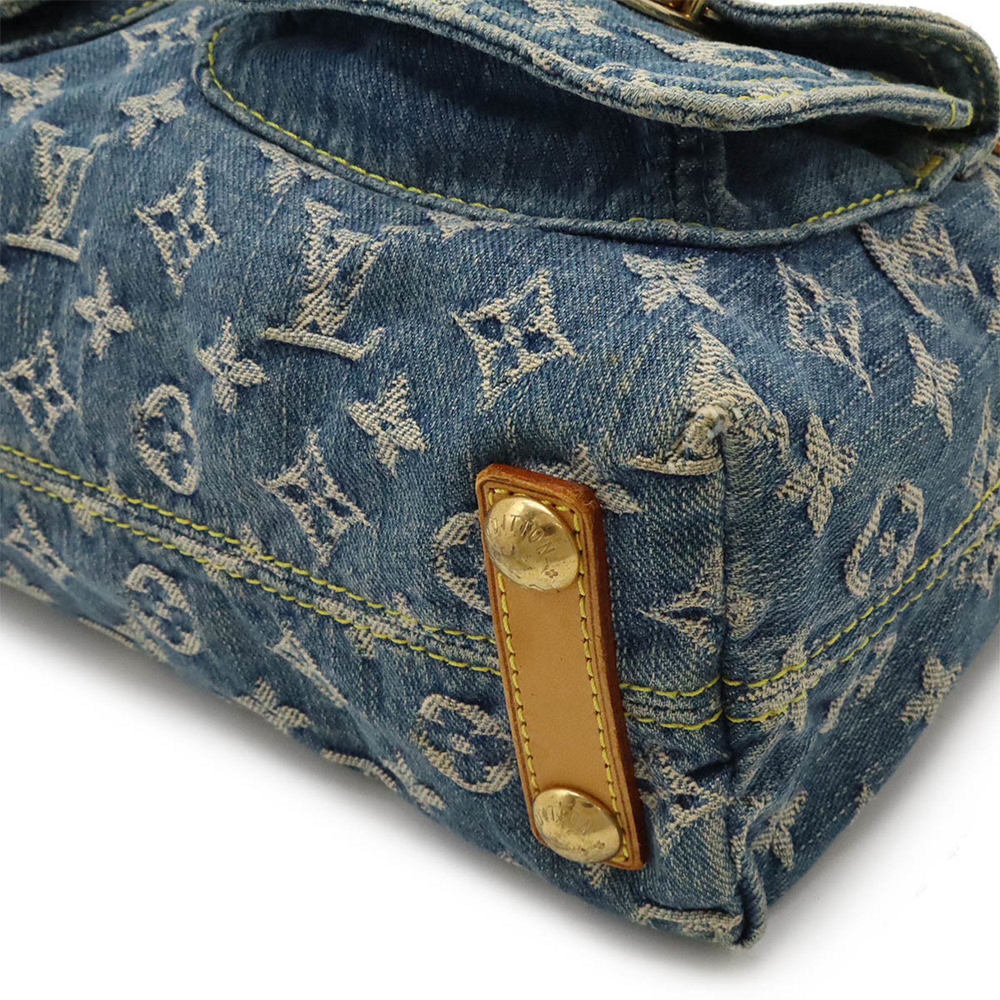 LOUIS VUITTON Louis Vuitton Monogram Denim Baggy PM Shoulder Bag Blue M95049