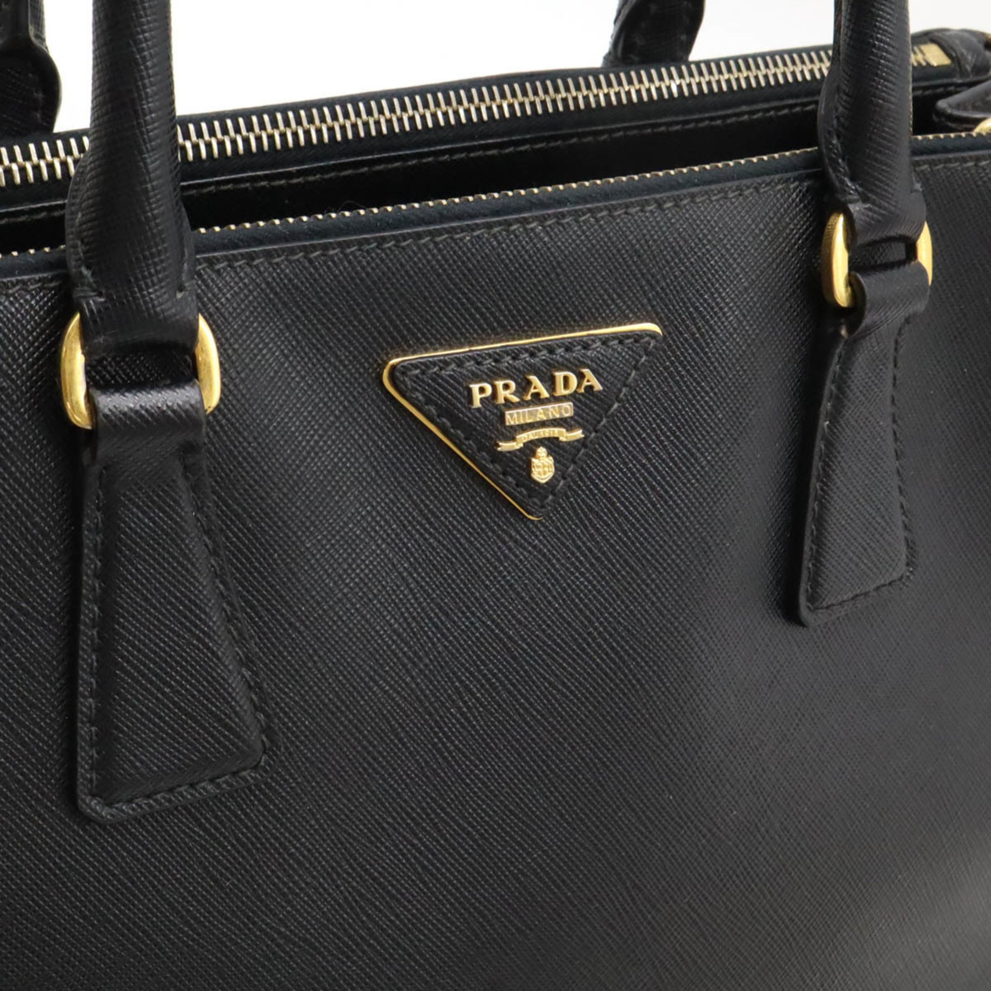 PRADA SAFFIANO Handbag Tote Bag Shoulder Saffiano Leather NERO Black BN1874