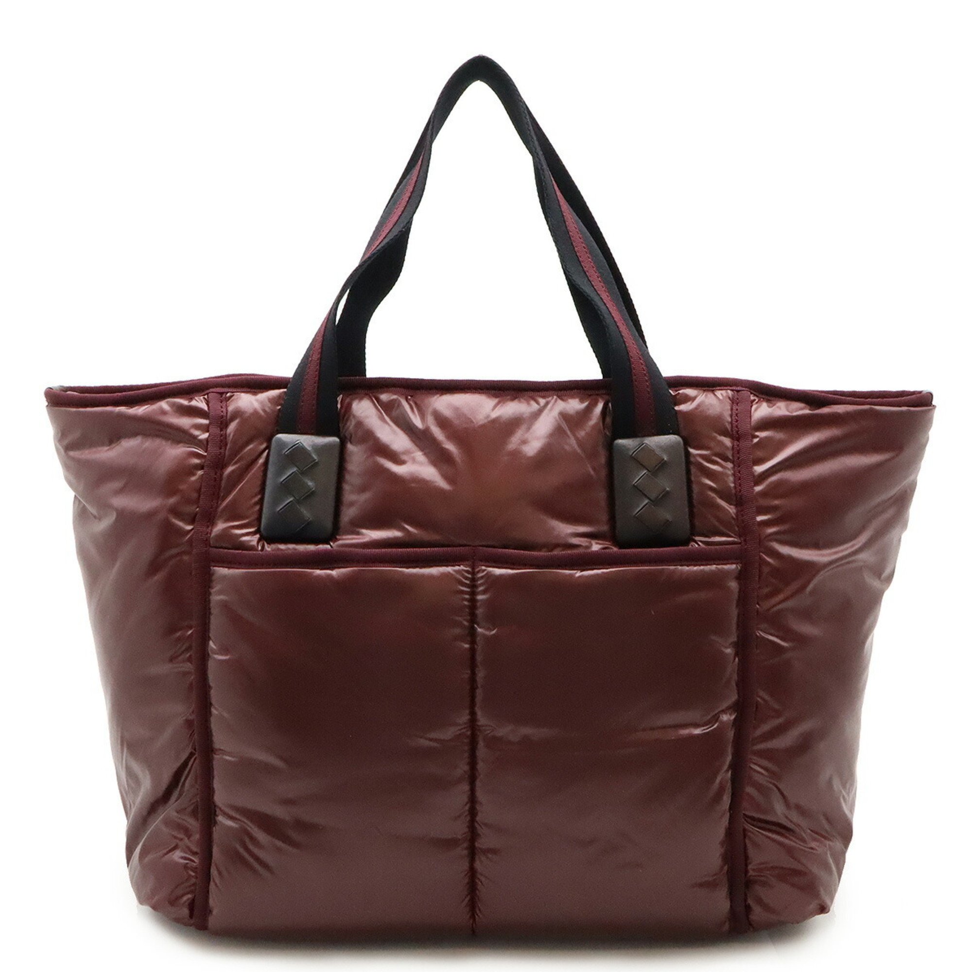 BOTTEGA VENETA Bottega Veneta Tote Bag Shoulder Nylon Leather Wine Red Black