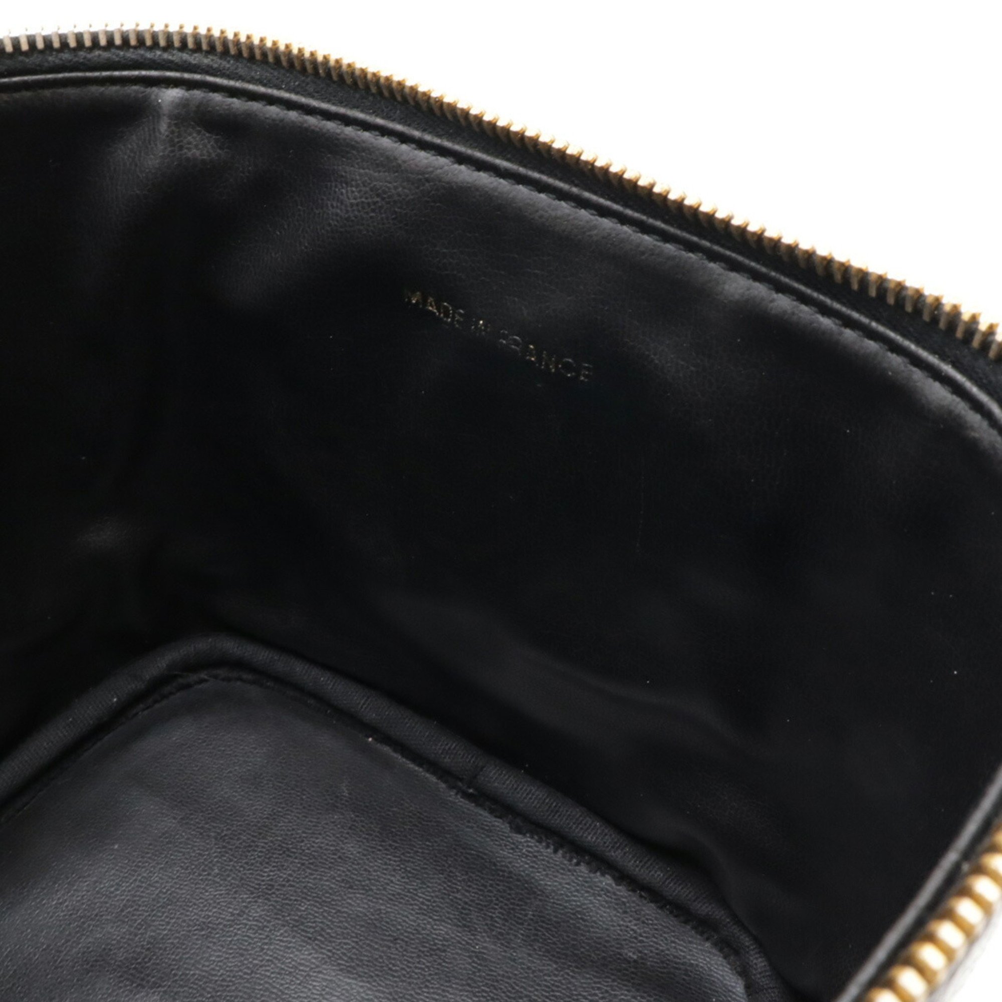 CHANEL Coco Mark Vanity Bag Handbag Pouch Caviar Skin Leather Black A01998