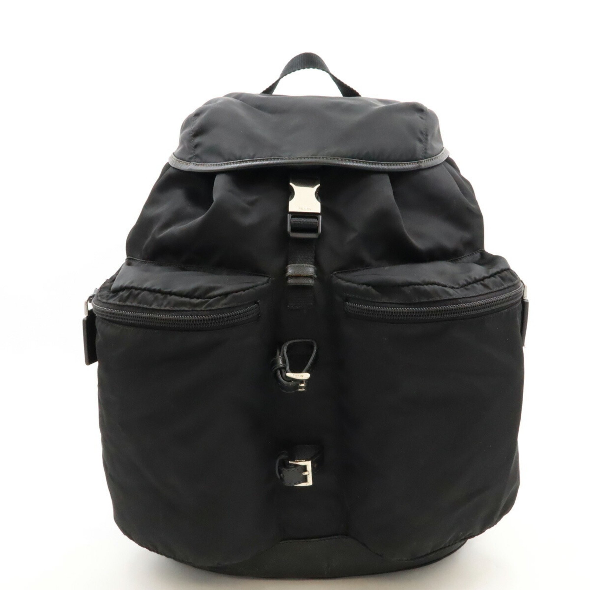 PRADA Prada Backpack Nylon Leather NERO Black V163