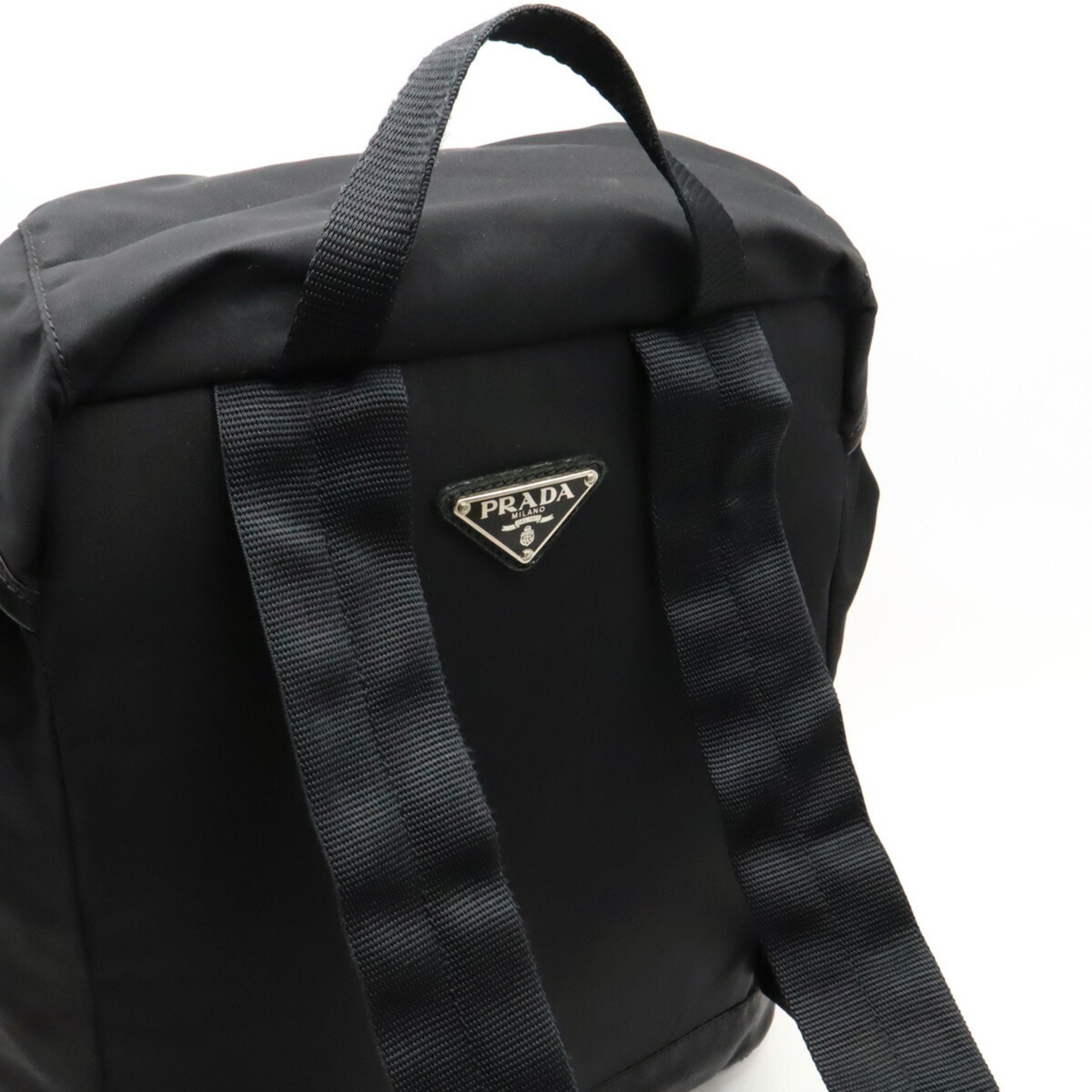 PRADA Prada Backpack Nylon Leather NERO Black V163