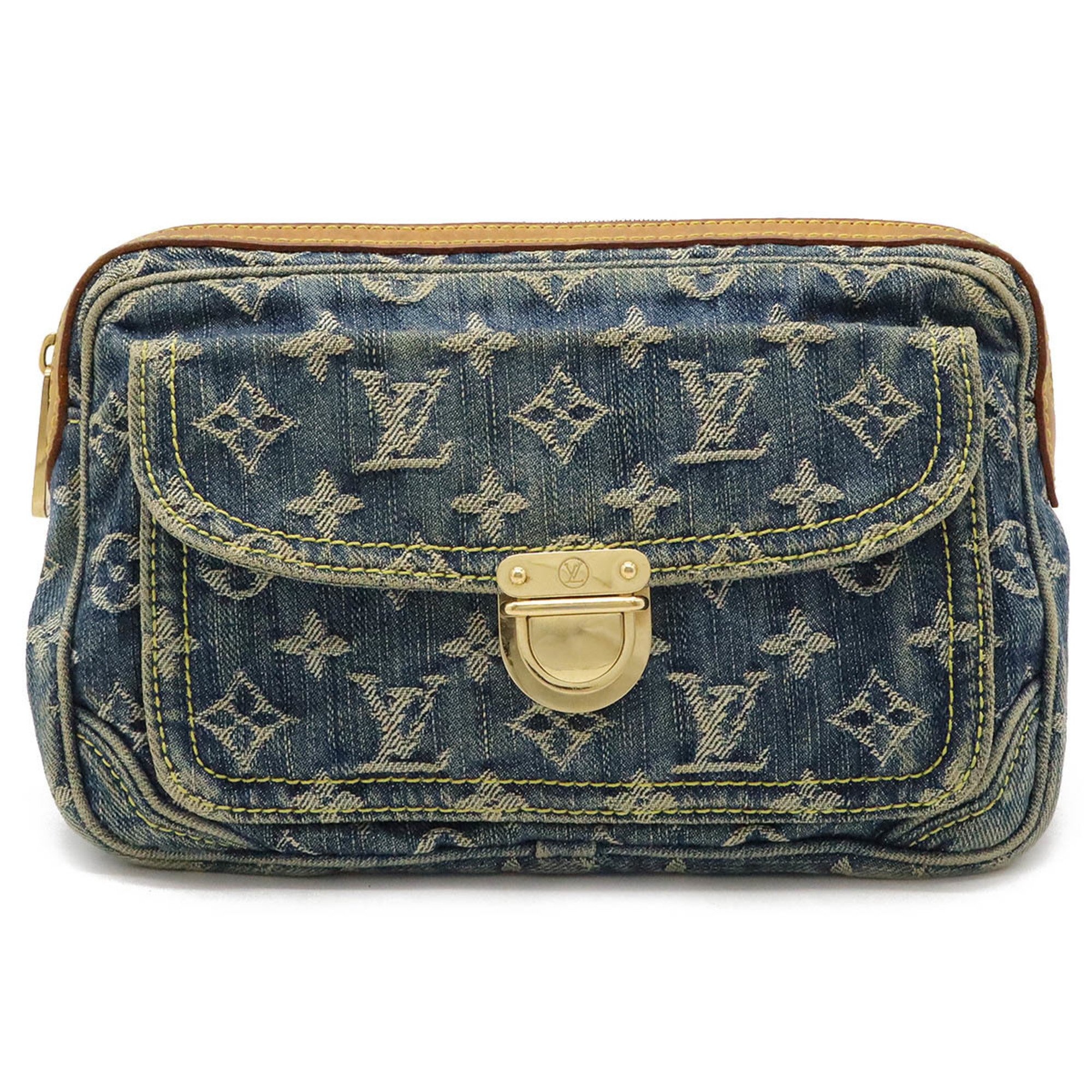 LOUIS VUITTON Louis Vuitton Monogram Denim Bum Bag Waist Body Shoulder Blue M95347