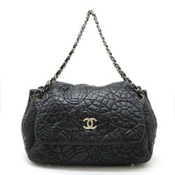 CHANEL Coco Mark Quilted Chain Bag Shoulder Patent Leather Black