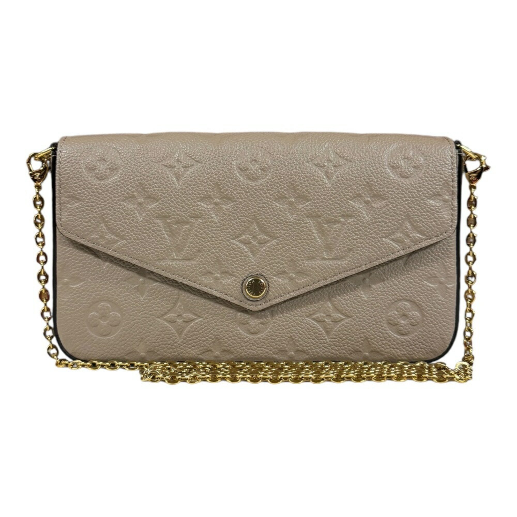 Louis Vuitton Pochette Felicie Monogram Empreinte Shoulder Bag M68697 Beige Women's LOUIS VUITTON