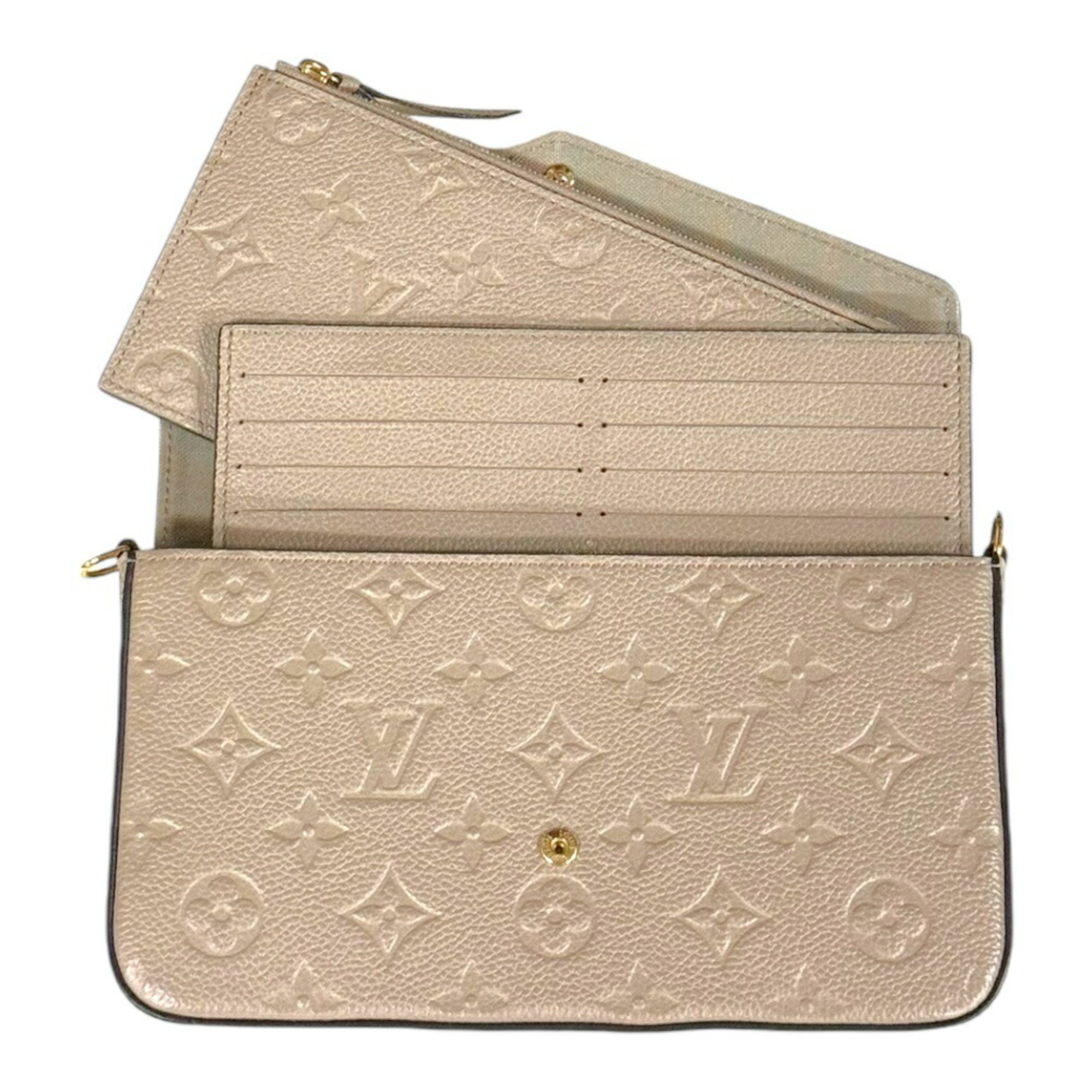 Louis Vuitton Pochette Felicie Monogram Empreinte Shoulder Bag M68697 Beige Women's LOUIS VUITTON