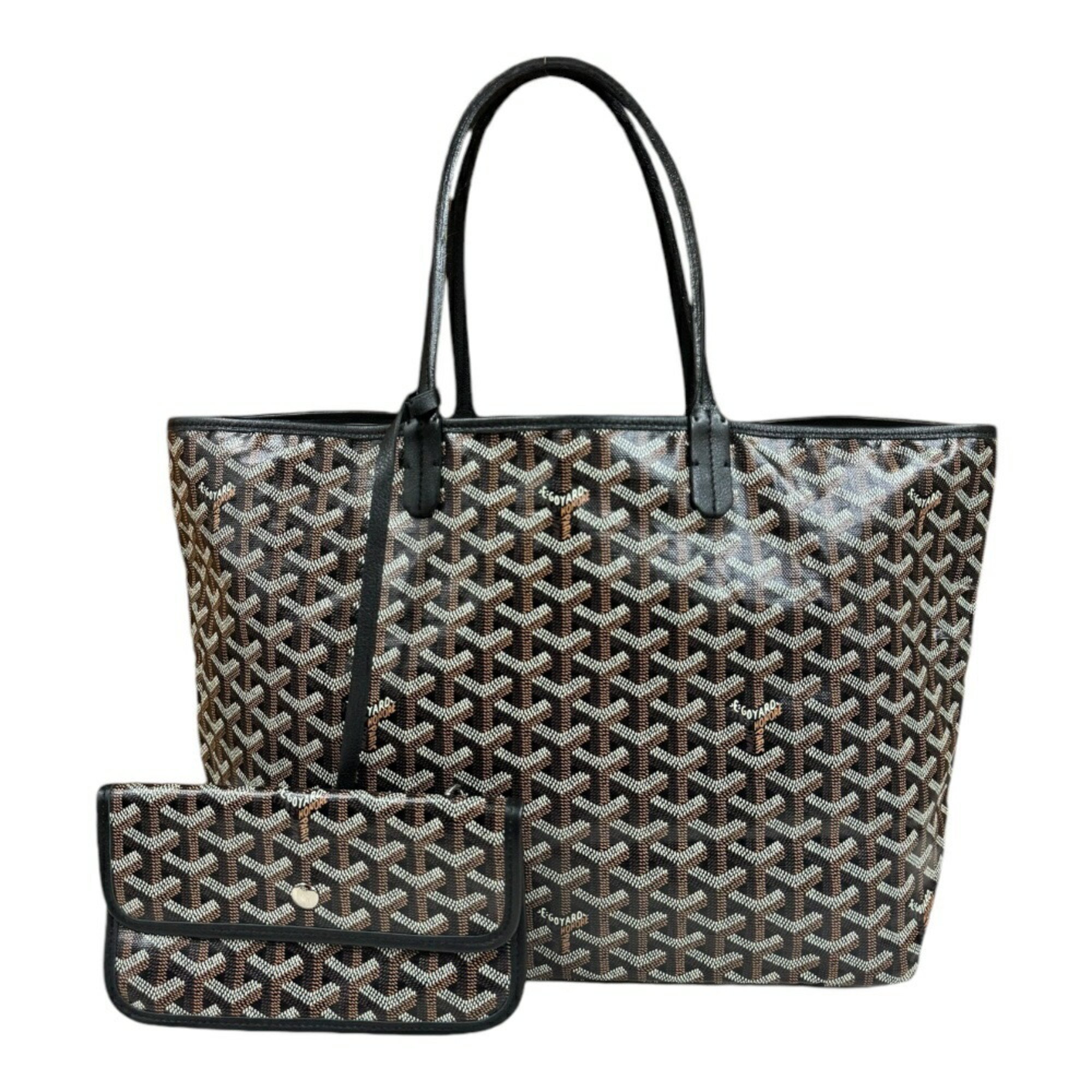 Goyard Saint Louis PM Tote Bag PVC Coated Canvas Black Women's GOYARD