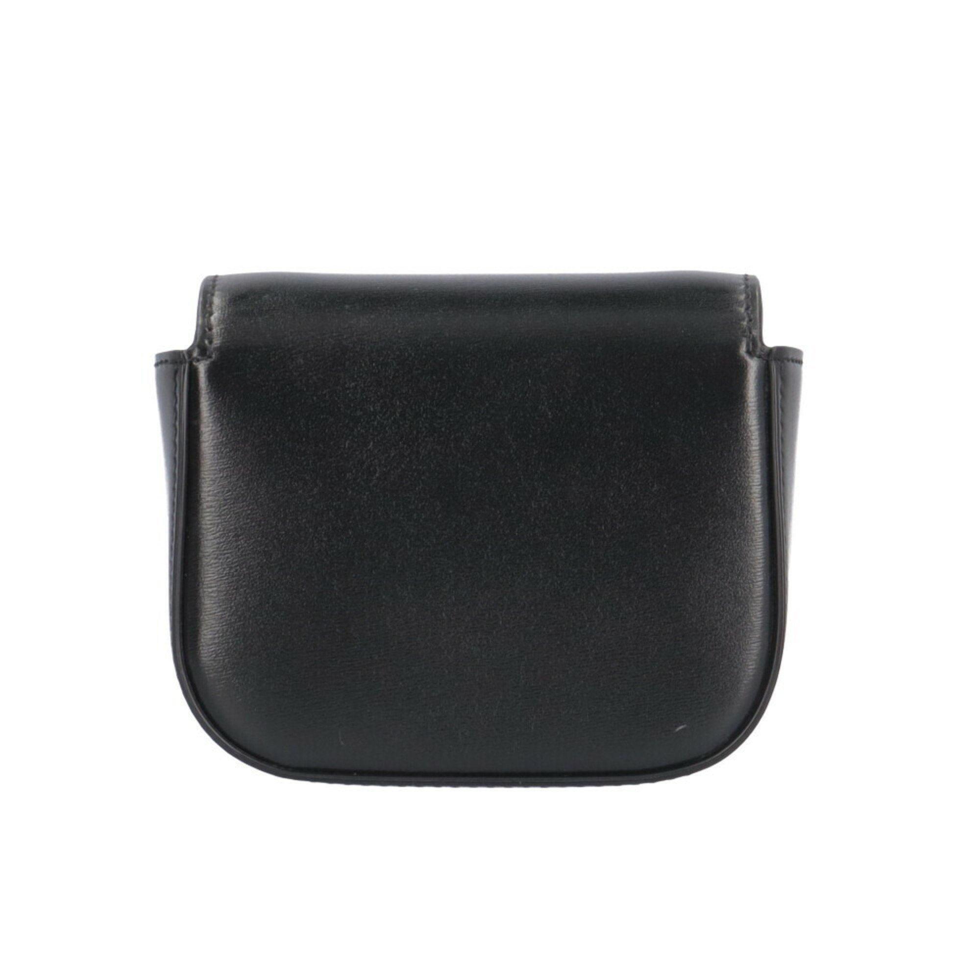 Celine Triomphe Shoulder Bag Leather Black Women's CELINE