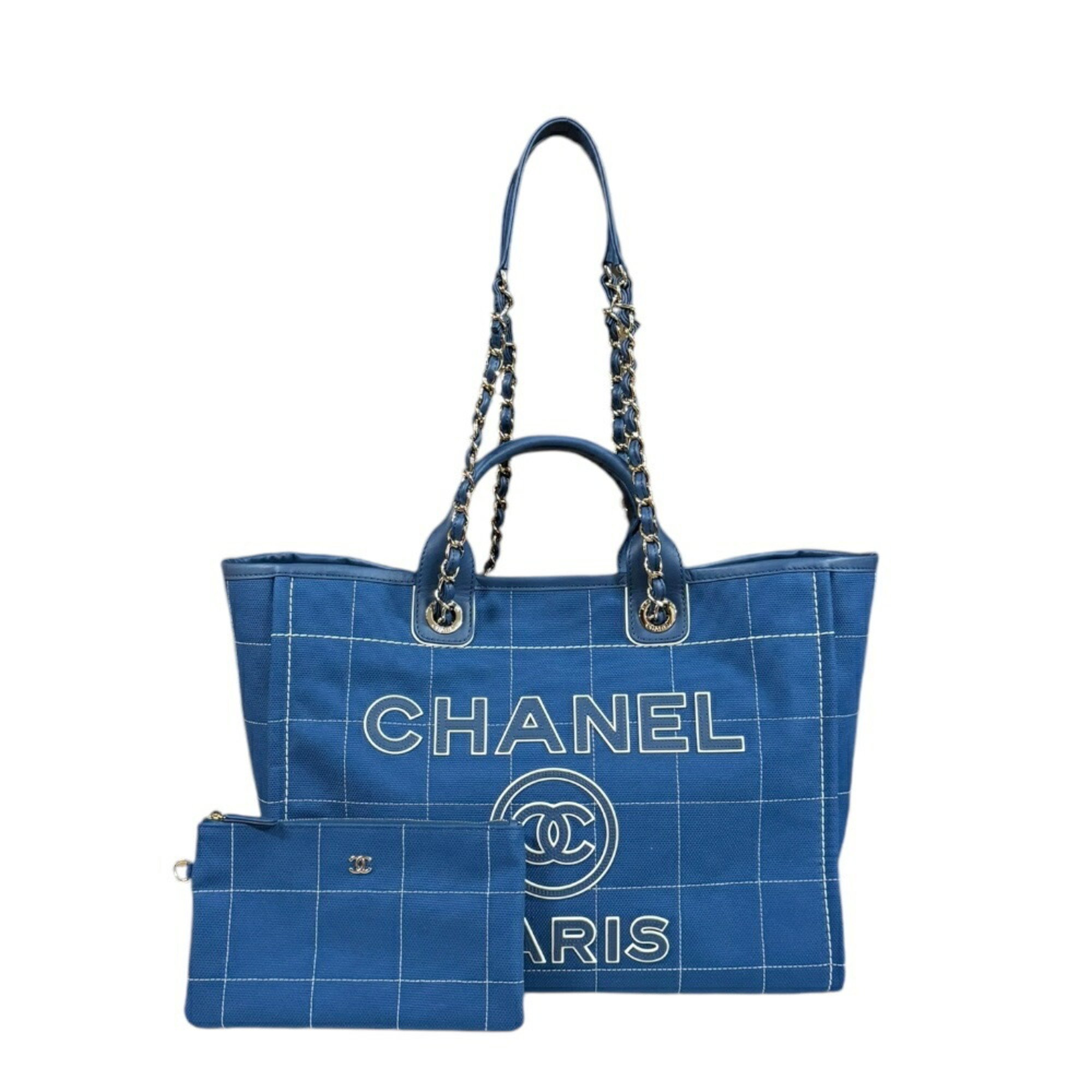 Chanel Deauville GM Shoulder Bag Canvas A66941 Blue Women's CHANEL 2way