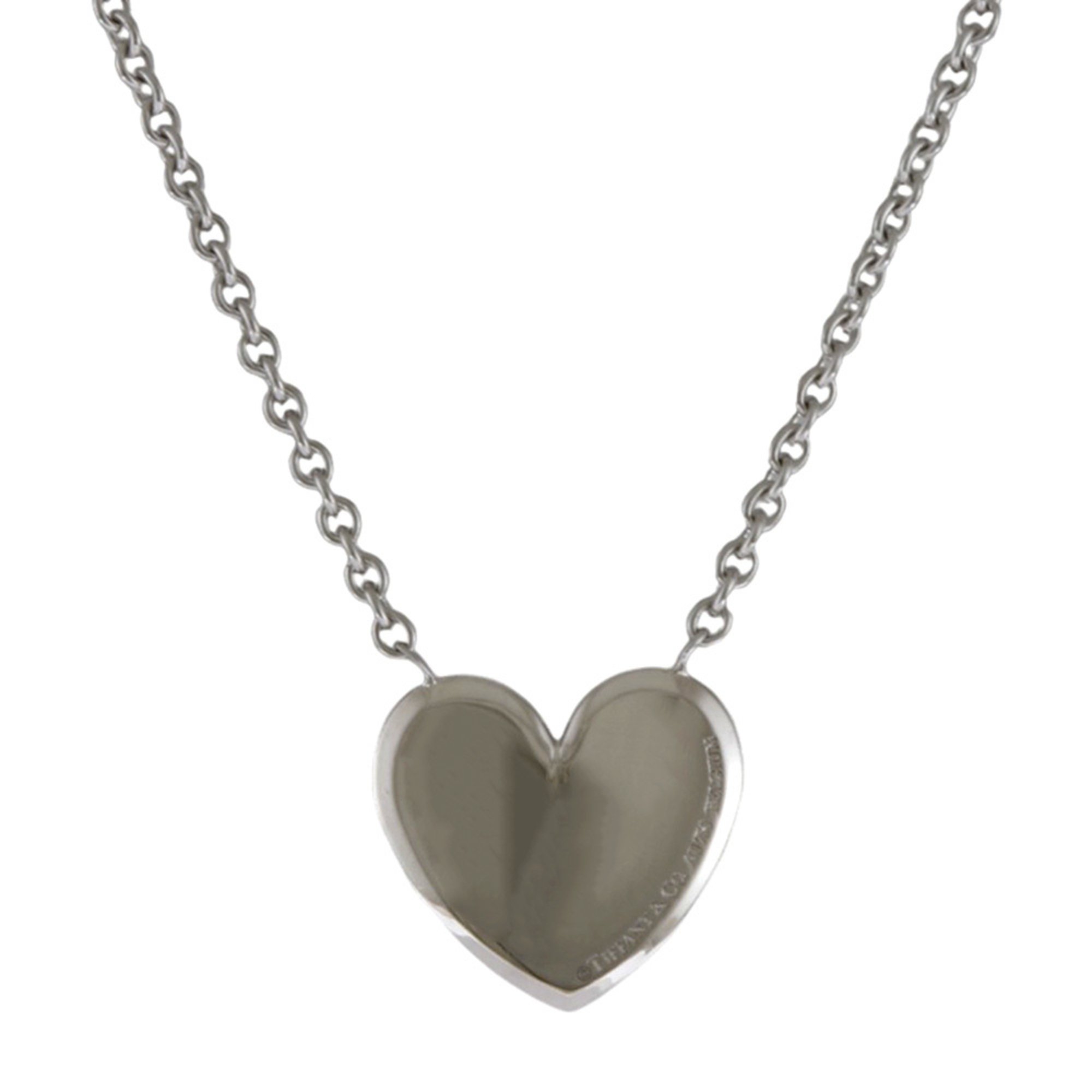 Tiffany Metro Heart Necklace 18K Diamond Women's TIFFANY&Co.