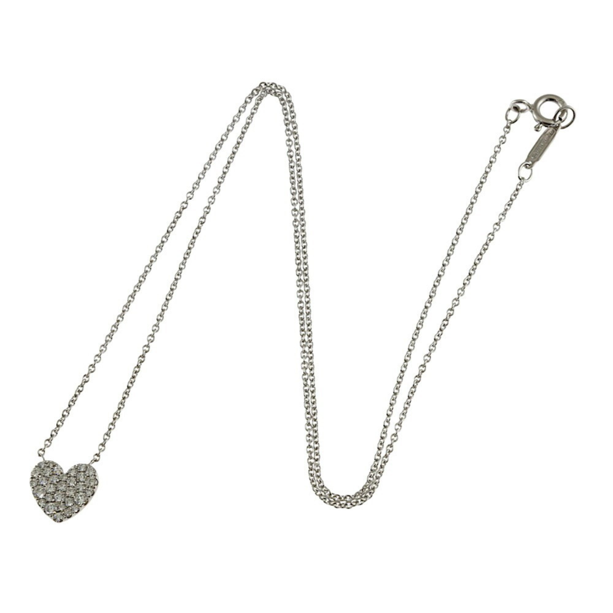 Tiffany Metro Heart Necklace 18K Diamond Women's TIFFANY&Co.