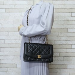 Chanel Diana Shoulder Bag Lambskin Black Women's CHANEL Chain