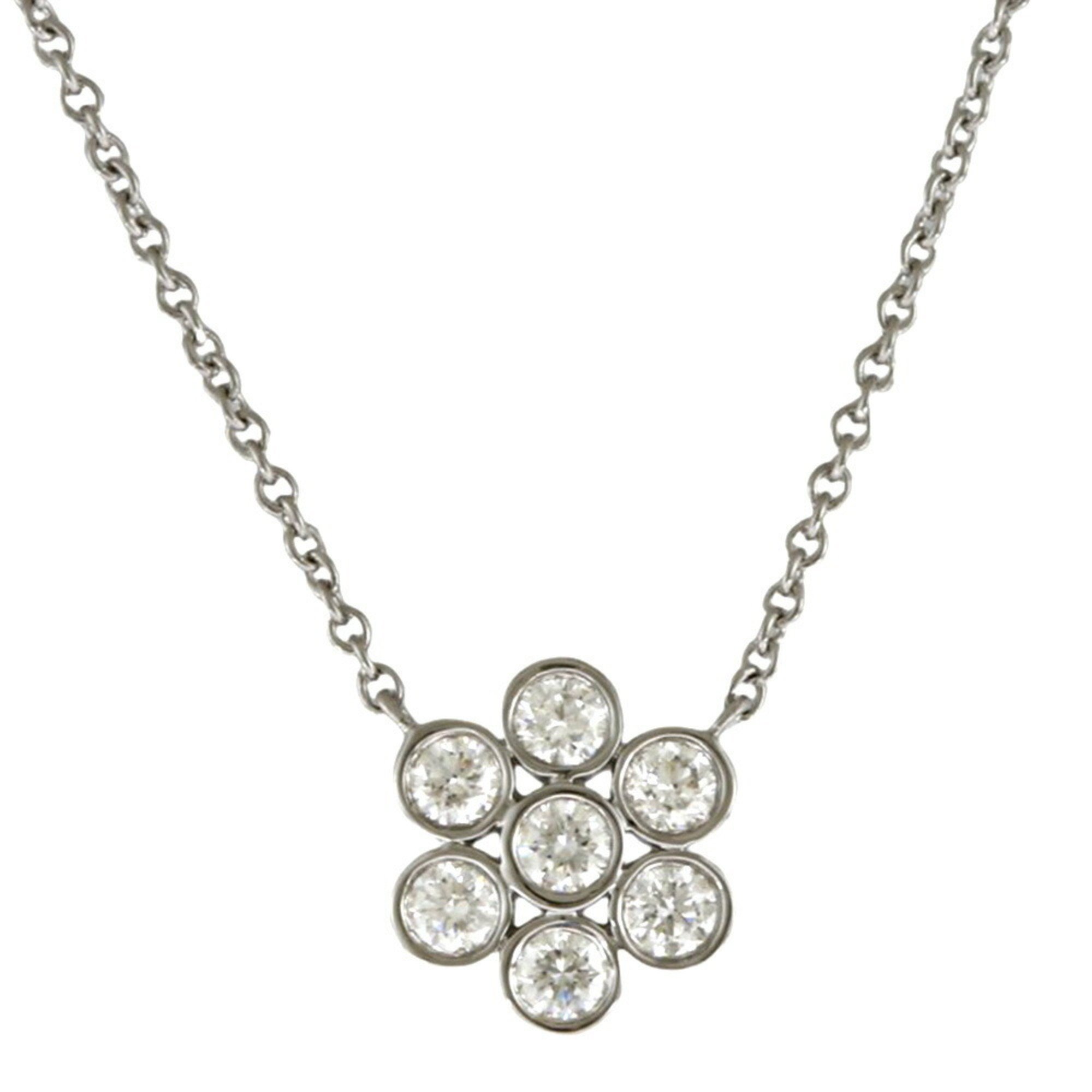 Tiffany Flower Garden Necklace Pt950 Platinum Diamond Women's TIFFANY&Co.