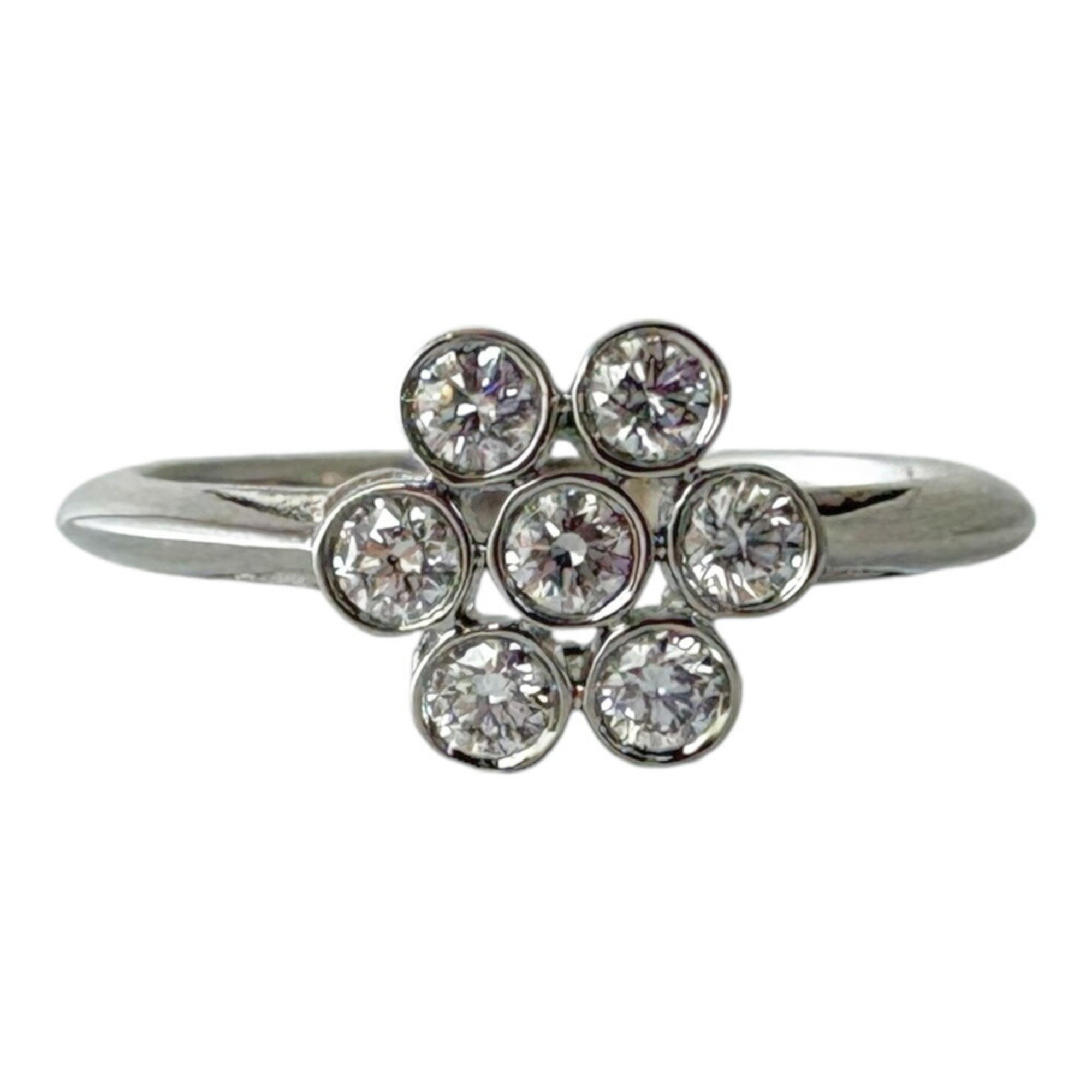 Tiffany Garden Flower Ring, Tiffany, size 10, Pt950 platinum, diamond, ladies, TIFFANY&Co.