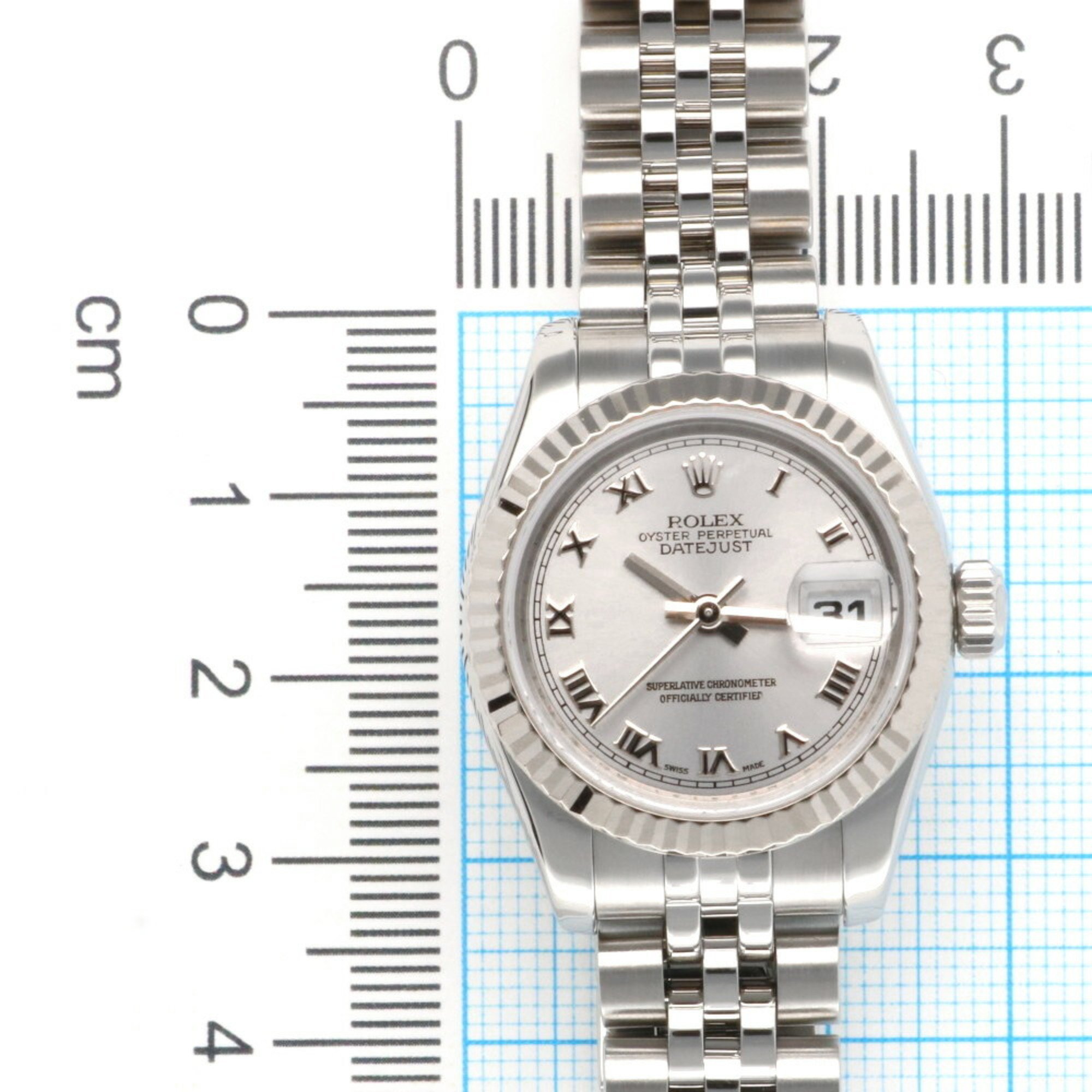 Rolex Datejust Oyster Perpetual Watch Stainless Steel 179174 Automatic Ladies ROLEX M Serial 2007-2008 Model Roman Numerals Overhauled