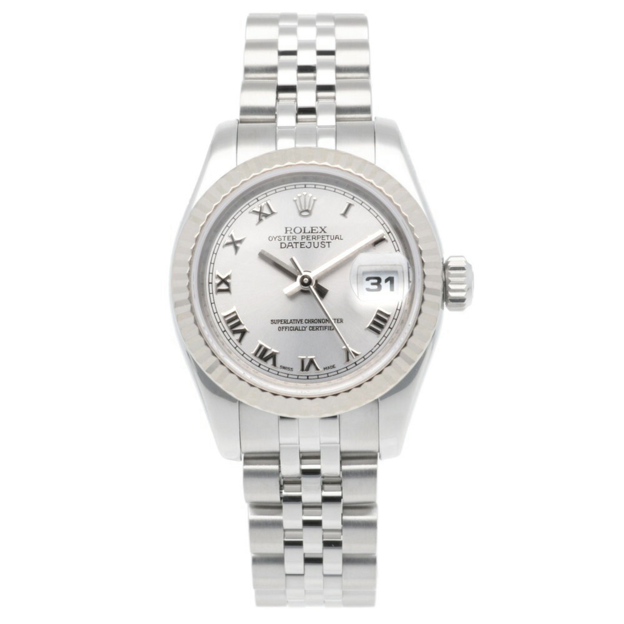 Rolex Datejust Oyster Perpetual Watch Stainless Steel 179174 Automatic Ladies ROLEX M Serial 2007-2008 Model Roman Numerals Overhauled