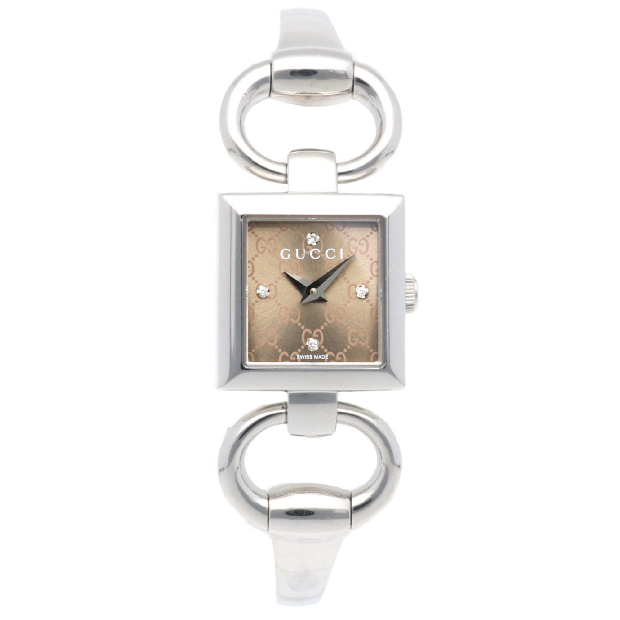 Gucci Tornavoni Watch Stainless Steel 120 Quartz Ladies GUCCI 4P Diamond