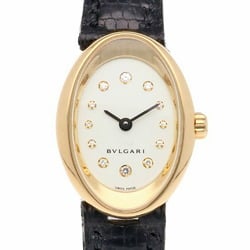 Bvlgari Oval Watch 18K OV27G Quartz Ladies BVLGARI 12P Diamond