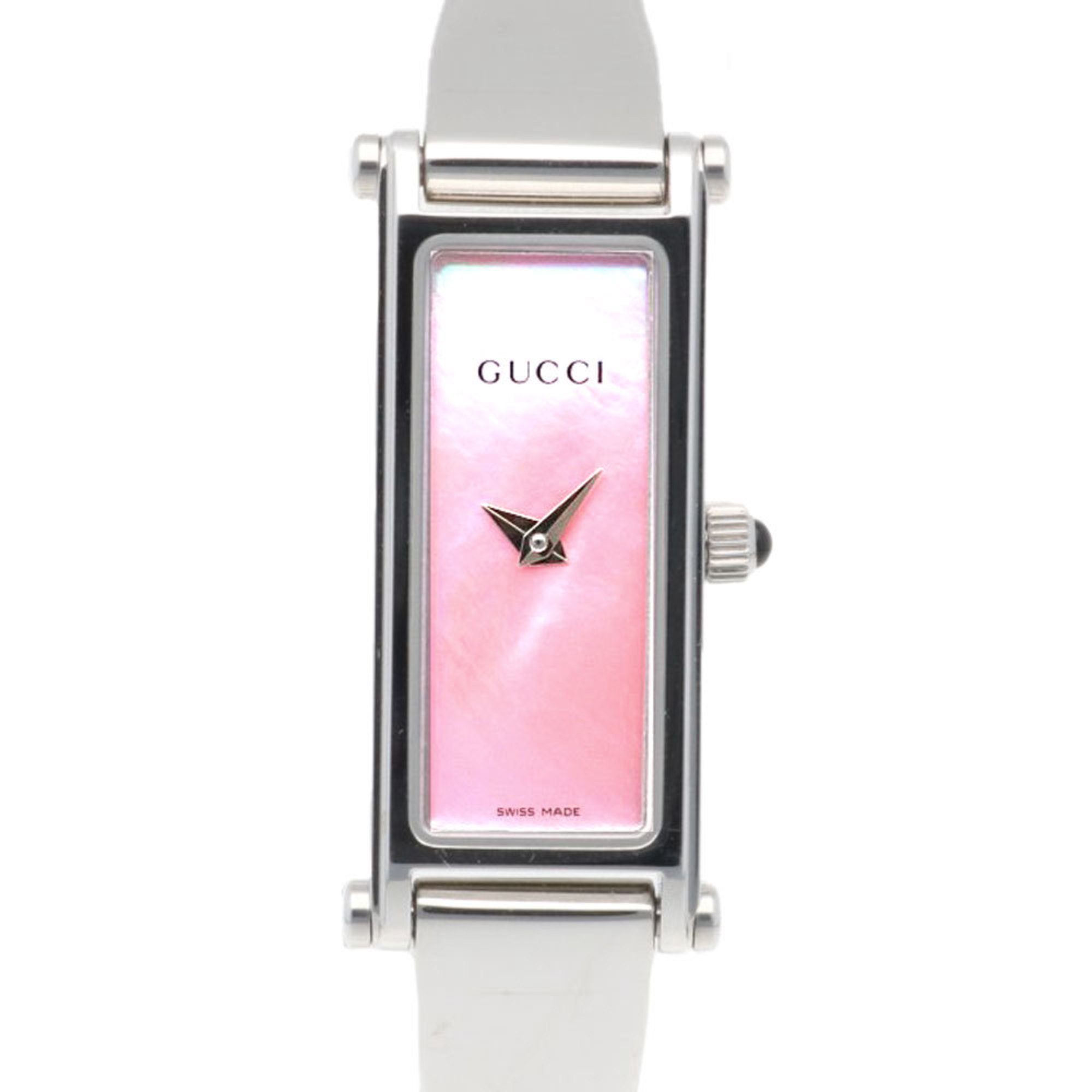 Gucci Watch Stainless Steel 1500L Quartz Ladies GUCCI Bangle Pink Shell