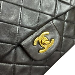 Chanel Matelasse Shoulder Bag Lambskin A01112 Black Women's CHANEL Double Chain Flap