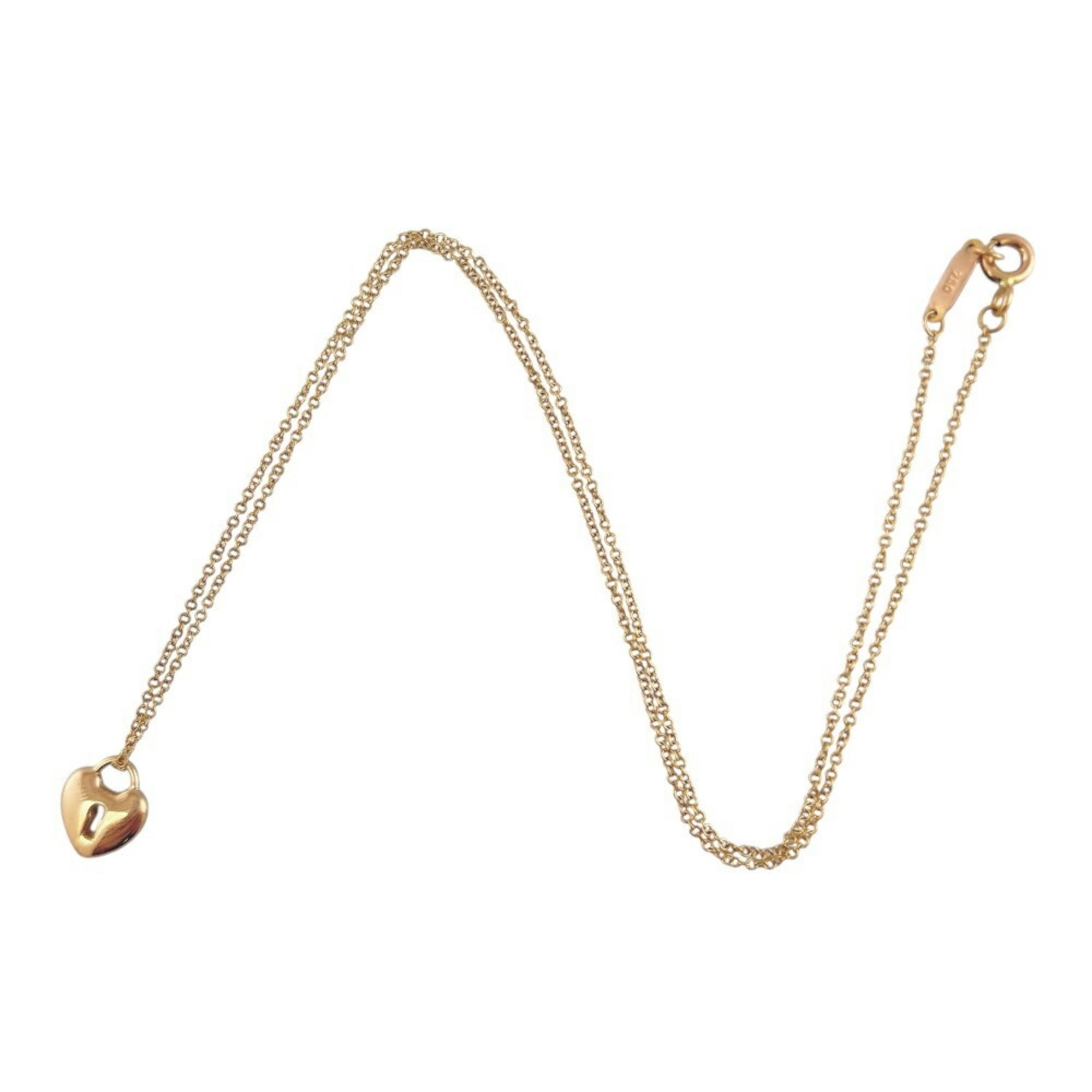 Tiffany Heart Lock Necklace 18K Gold Women's TIFFANY&Co.