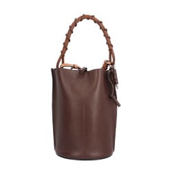 LOEWE Gate Bucket Shoulder Bag Leather Brown Women's