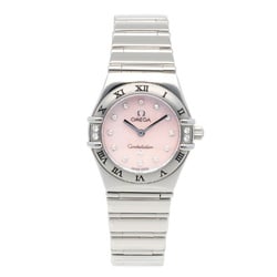 Omega Constellation My Choice Watch Stainless Steel Quartz Ladies OMEGA 12P Diamond Pink Shell