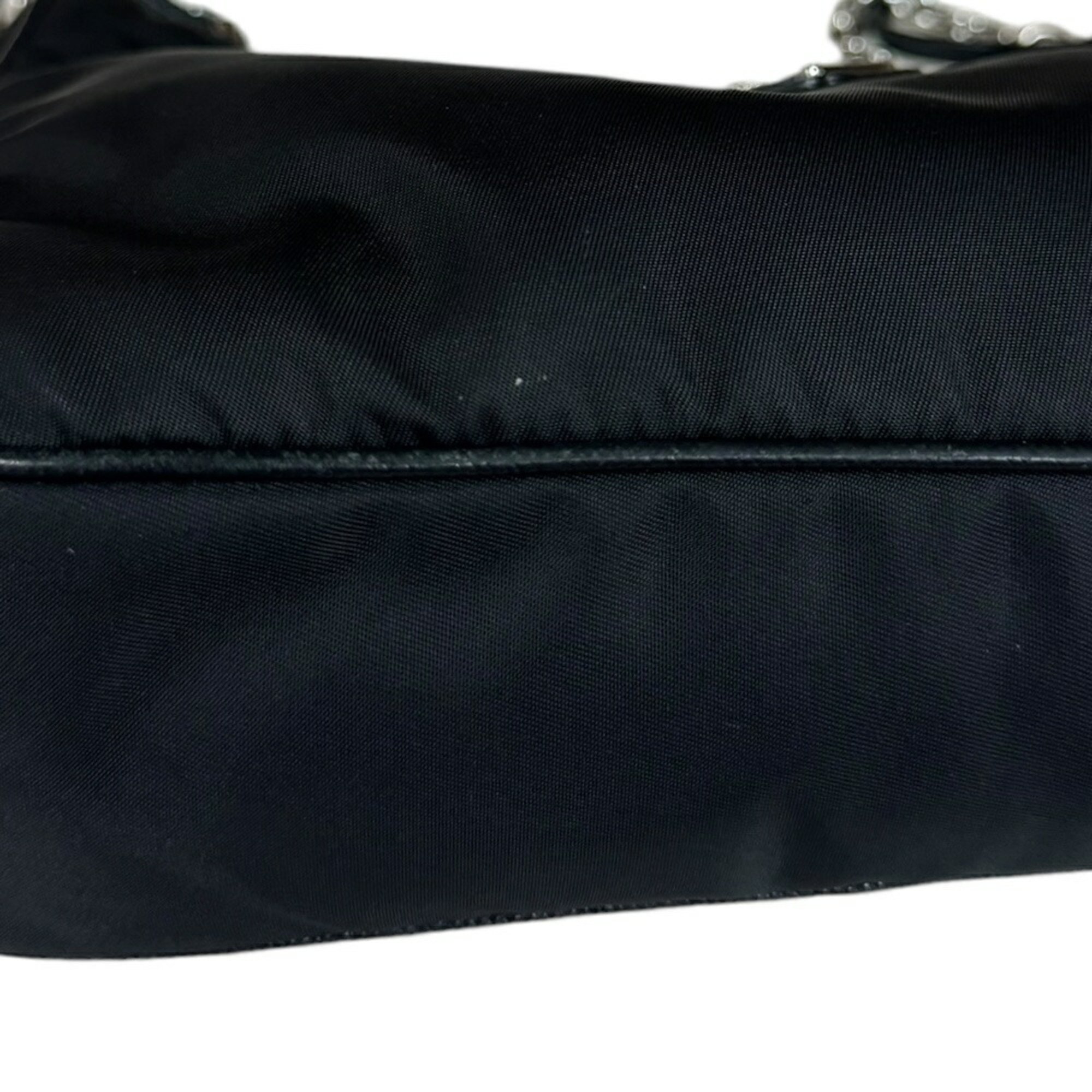 Prada Shoulder Bag Nylon 1BH204 Black Unisex PRADA