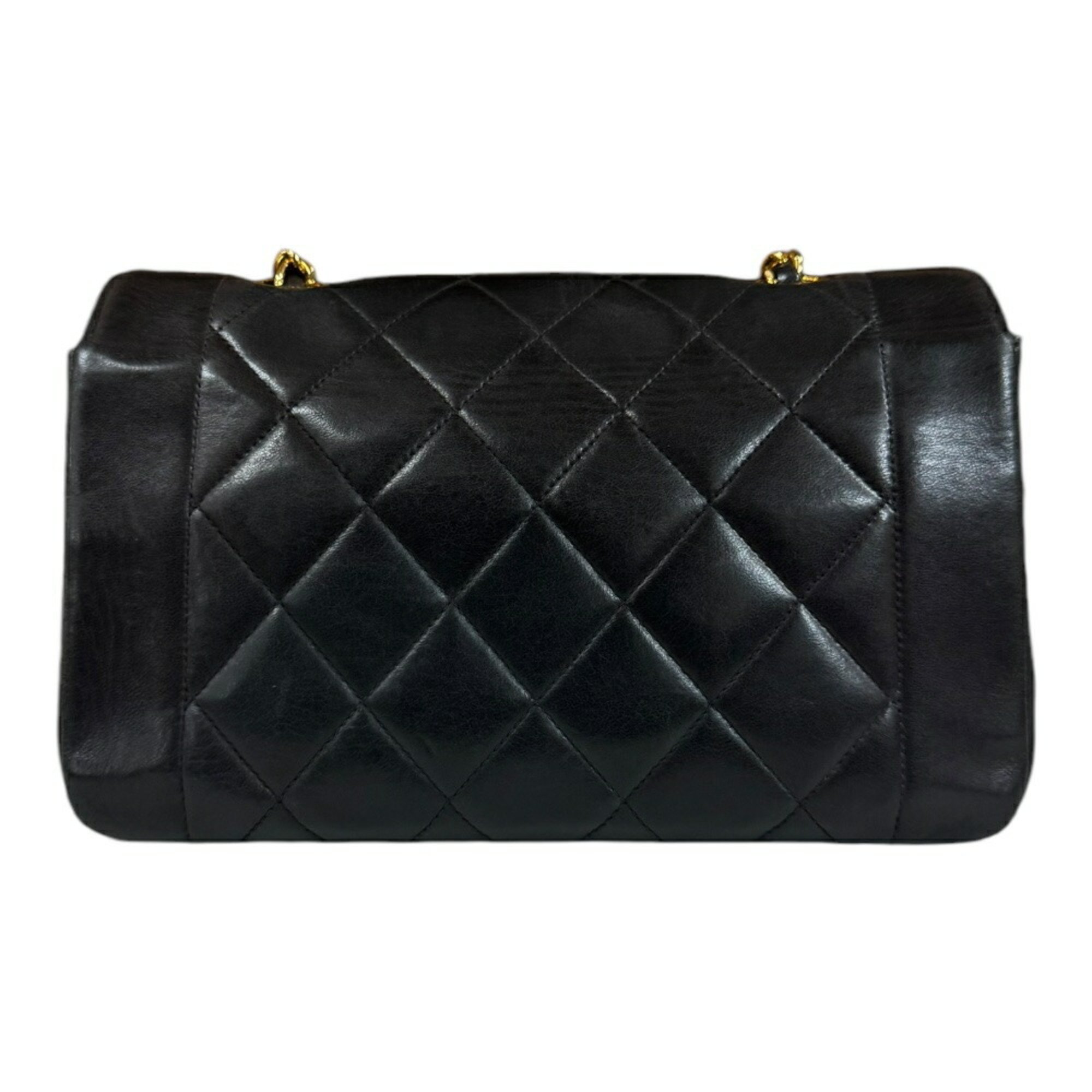 Chanel Diana Shoulder Bag Lambskin Black Women's CHANEL Chain