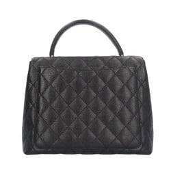 Chanel Coco Mark Matelasse Handbag Caviar Skin A12397 Black Women's CHANEL