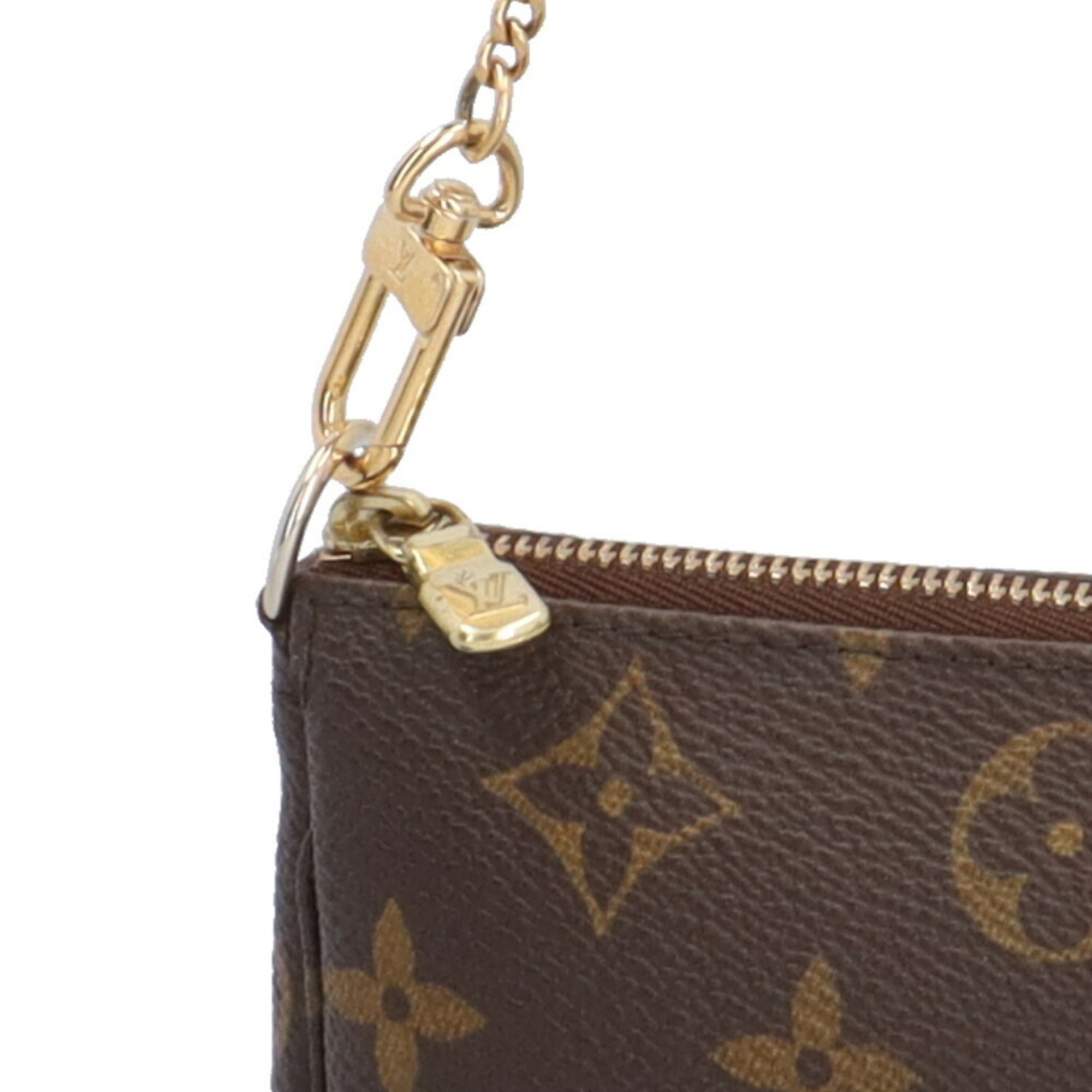 Louis Vuitton Pochette Accessoires Monogram Handbag Canvas M58009 Brown Women's LOUIS VUITTON