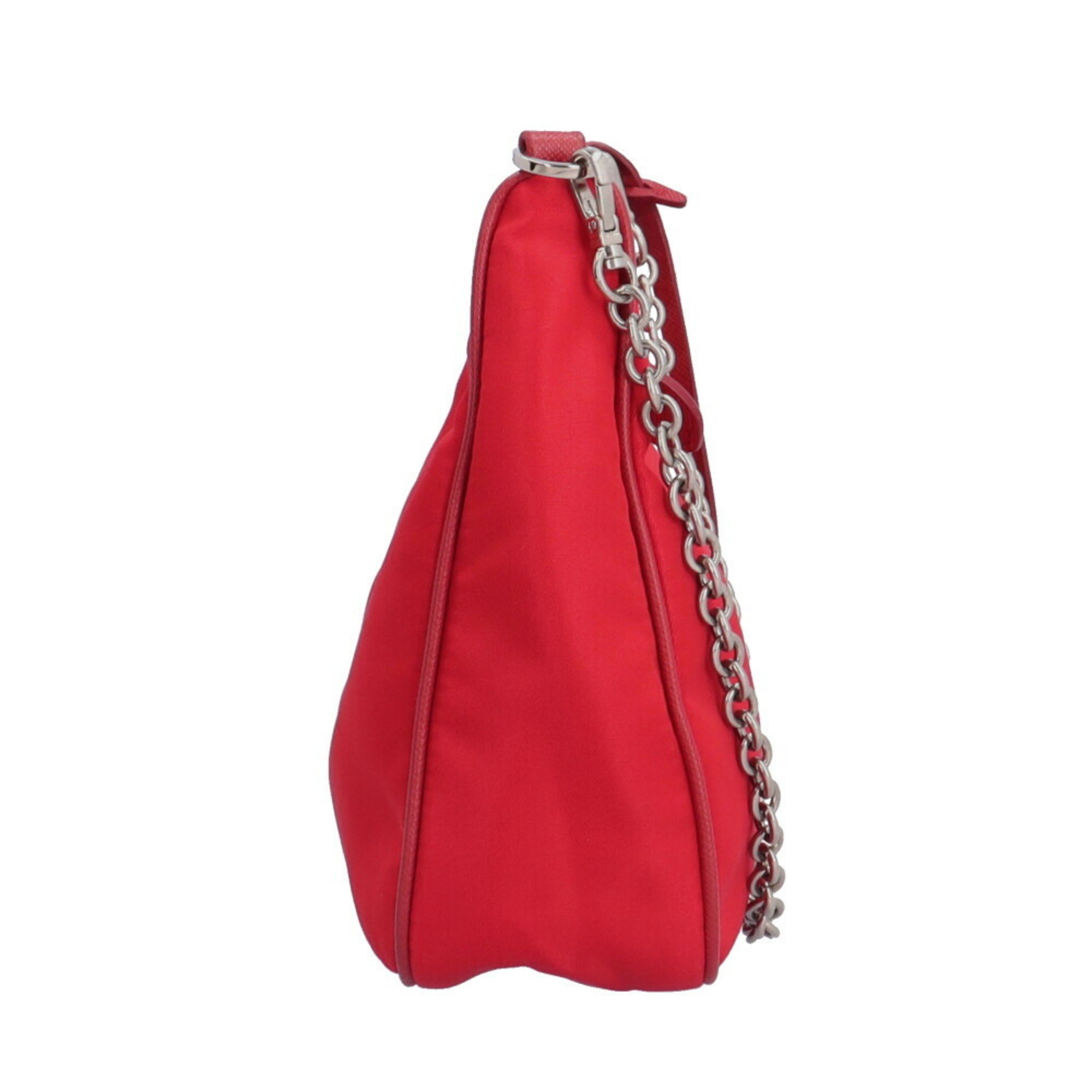 Prada Shoulder Bag Nylon 1BH204 Red Unisex PRADA