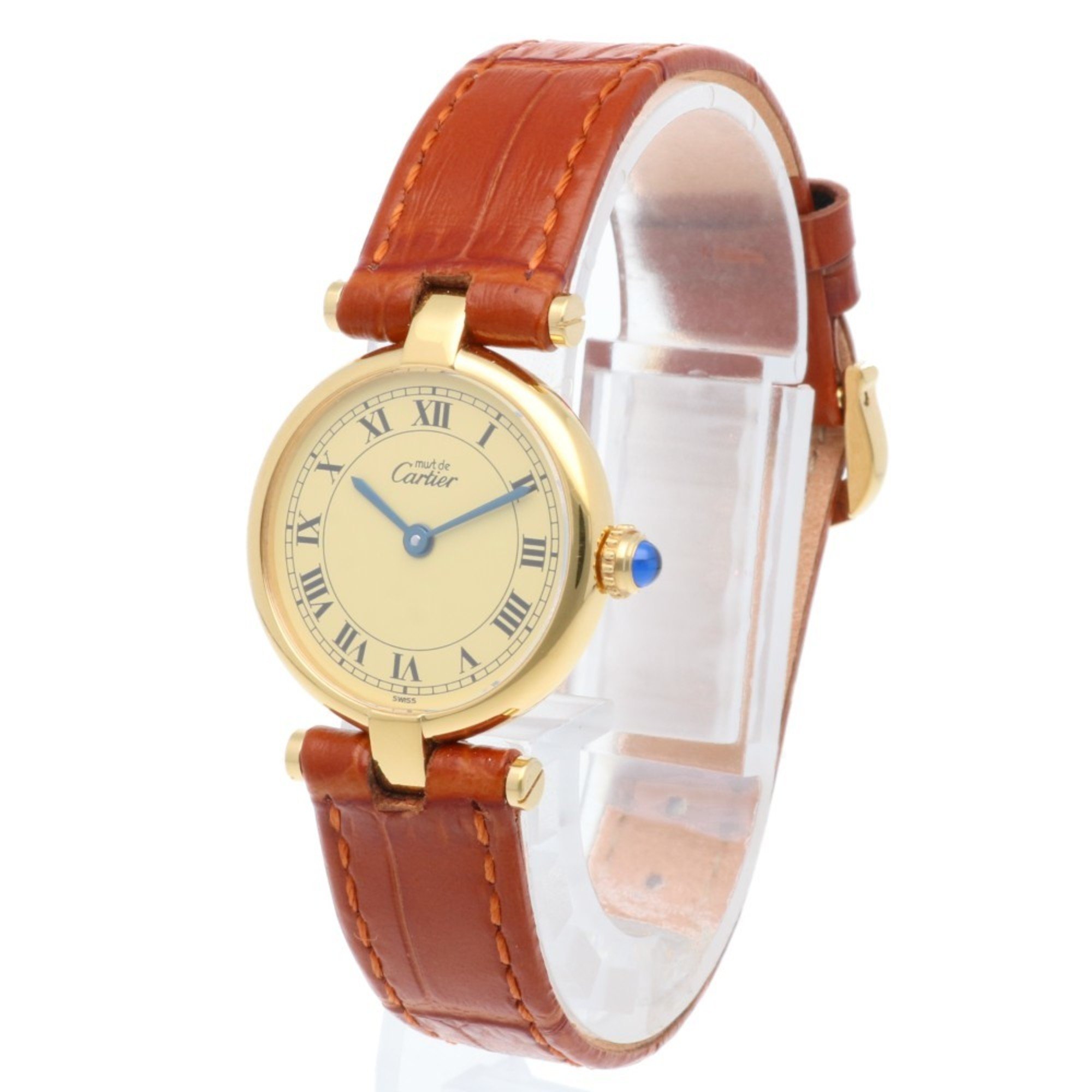 Cartier Must Vermeil Watch, Silver 925 133779 Quartz Ladies CARTIER