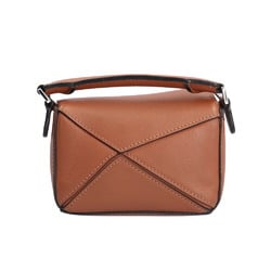 LOEWE Puzzle Bag Nano Shoulder Leather A510U98X01 Brown Women's