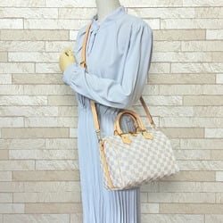 Louis Vuitton Speedy Bandouliere 25 Damier Azur Shoulder Bag Canvas N40608 White Women's LOUIS VUITTON 2way