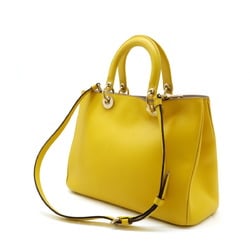 Christian Dior Diorissimo handbag, tote bag, shoulder leather, yellow