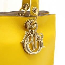 Christian Dior Diorissimo handbag, tote bag, shoulder leather, yellow