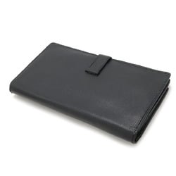 HERMES Bearn Soufflet Bi-fold Long Wallet, Epsom Leather, Black, Y Stamp