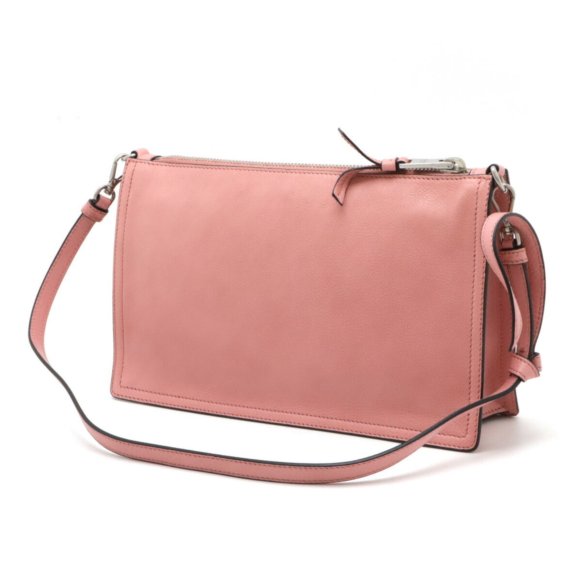 PRADA Prada Shoulder Bag Clutch Leather Pink Purchased at Domestic Outlet 1NE006