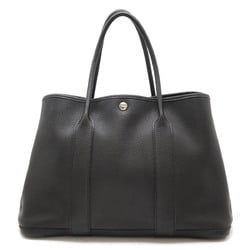 HERMES Garden PM 36 Tote Bag Handbag Negonda Leather Black O Stamp