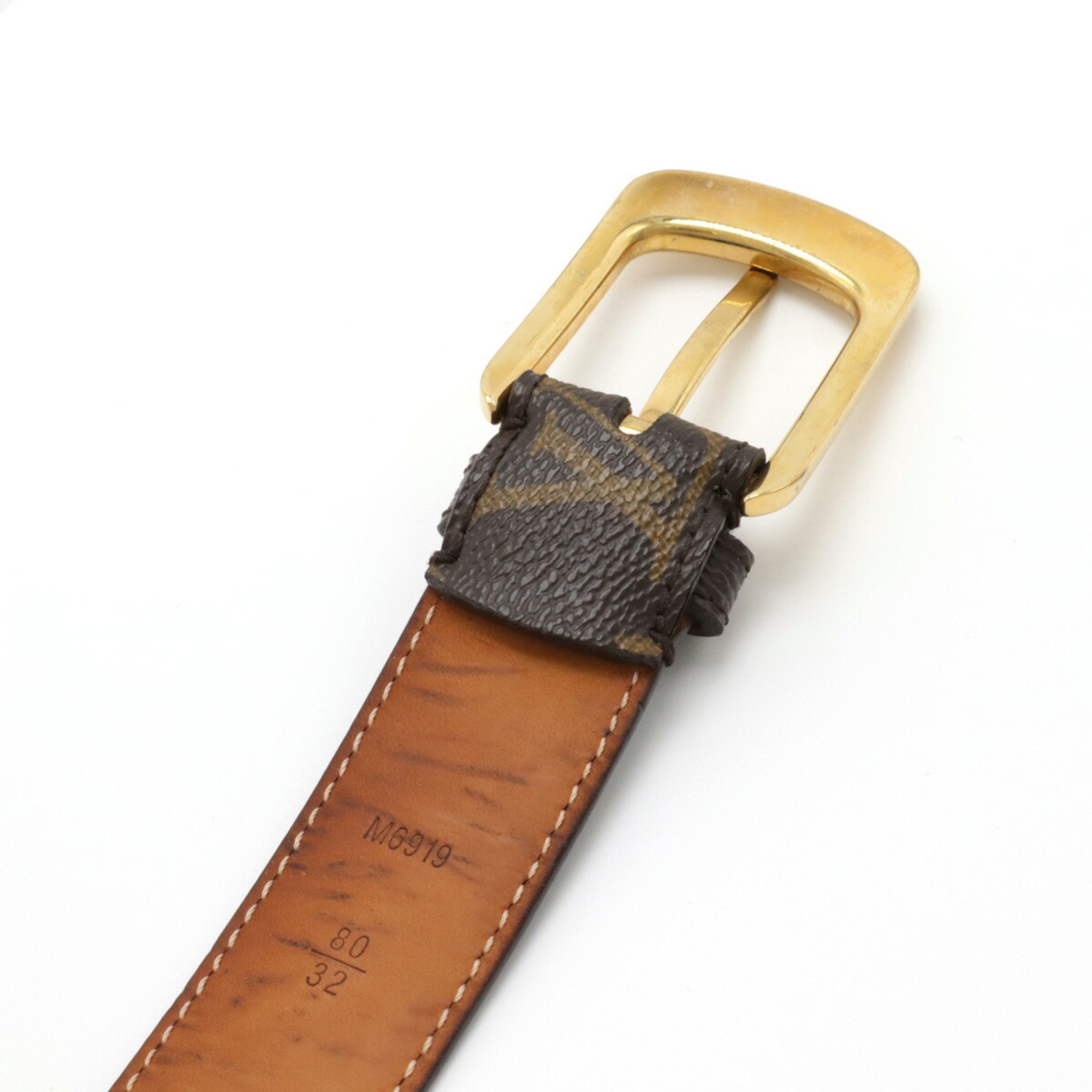 LOUIS VUITTON Louis Vuitton Monogram Santur Ellipse Belt #80 M6919W