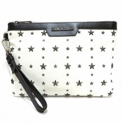 Jimmy Choo Star Studs White Second Bag Clutch Men Women