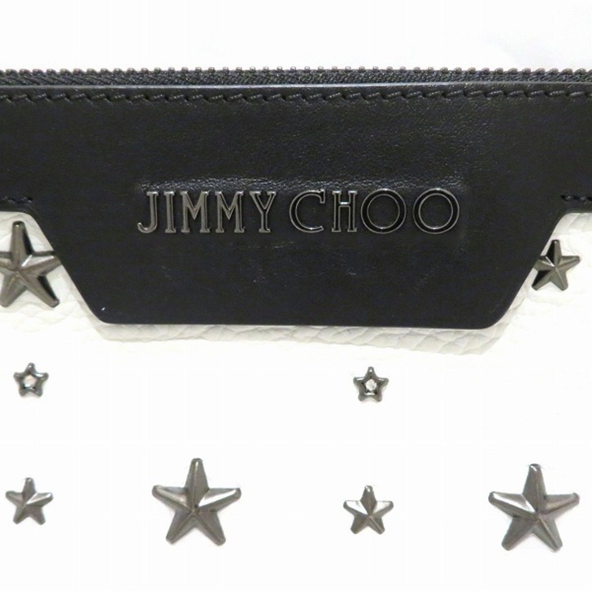 Jimmy Choo Star Studs White Second Bag Clutch Men Women