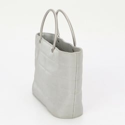 Chanel serial number seal attached handbag tote gray silver coco mark ladies