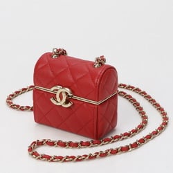 Chanel Serial Number Attached Matelasse Small Box Leather Chain Shoulder Bag for Women