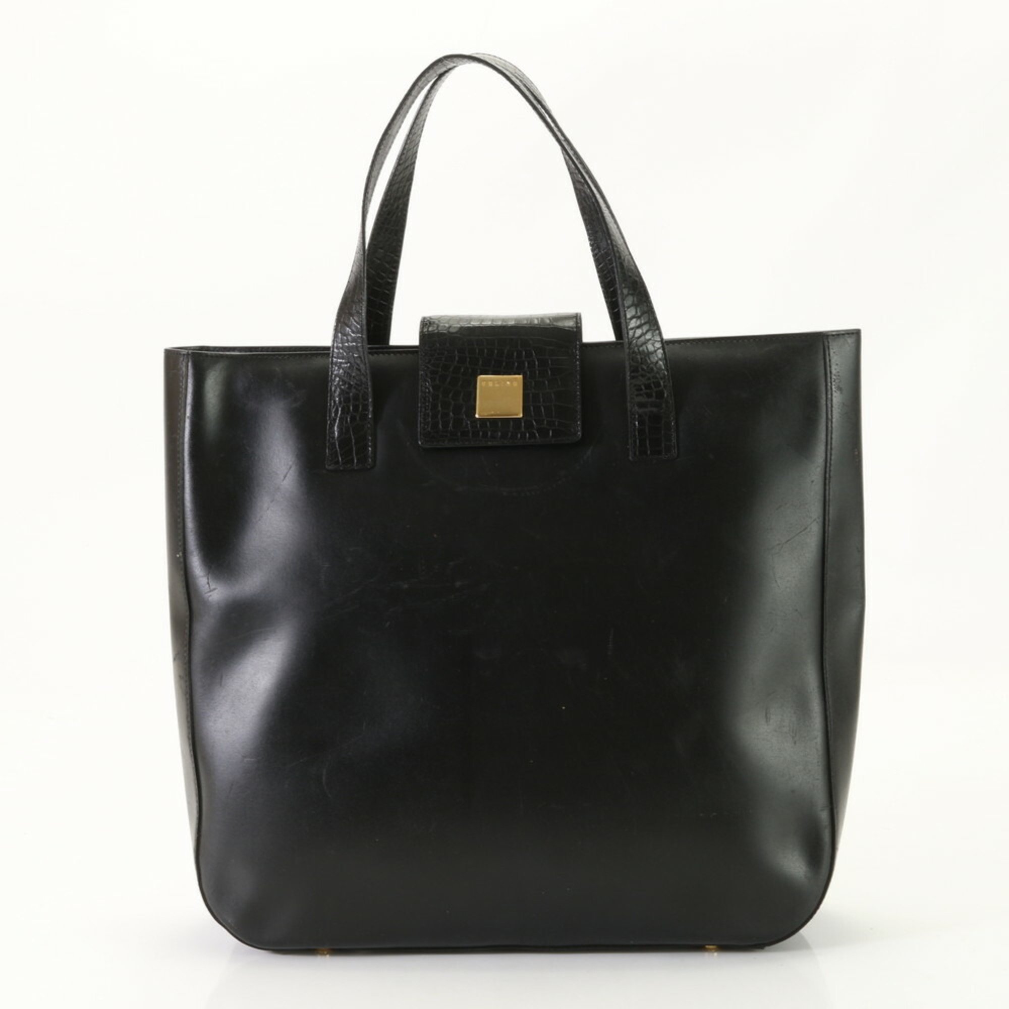 Celine Leather Shoulder Bag Black Men's Women's