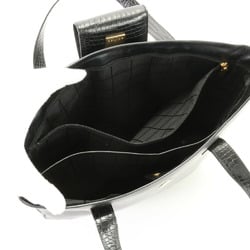 Celine Leather Shoulder Bag Black Men's Women's