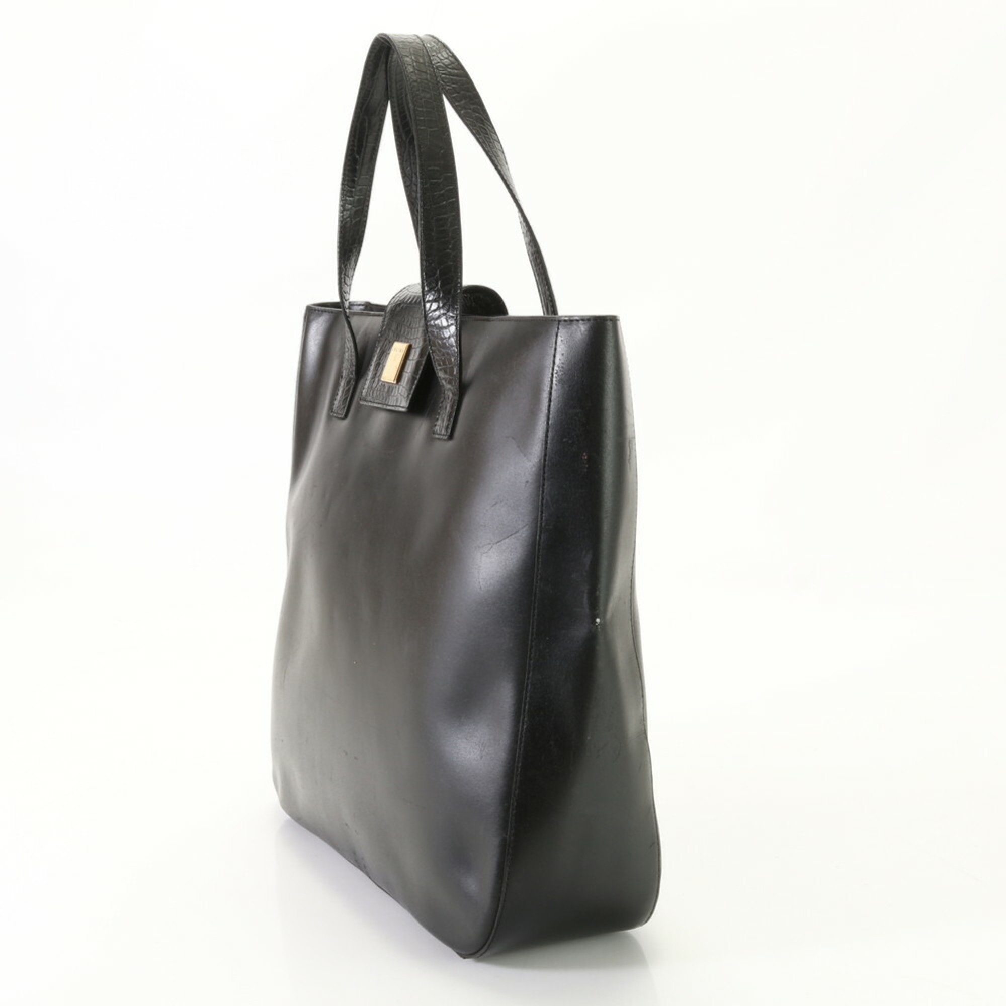 Celine Leather Shoulder Bag Black Men's Women's