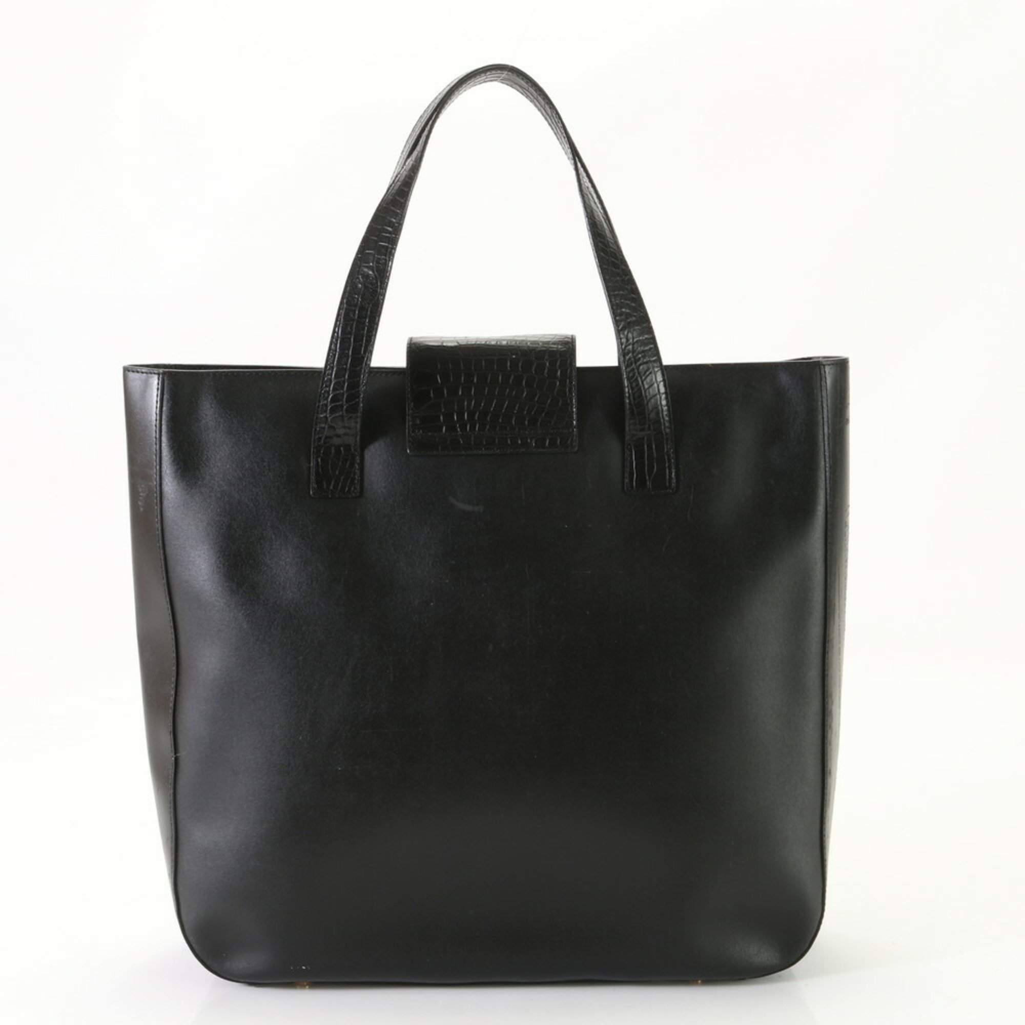 Celine Leather Shoulder Bag Black Men's Women's